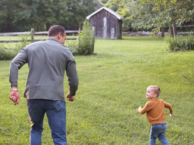 Bad and his son running